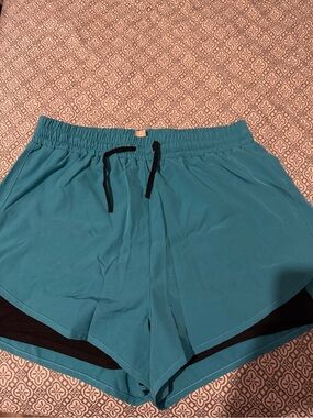 Women’s Athletic Shorts in Teal with Black Trim